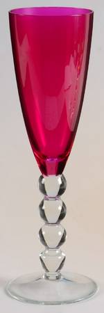 Celebration (Various Color Bowl, Clear Stem) Pink Fluted Champagne