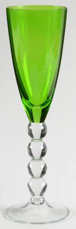 Celebration (Various Color Bowl, Clear Stem) Green Fluted Champagne