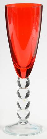 Celebration (Various Color Bowl, Clear Stem) Red Fluted Champagne