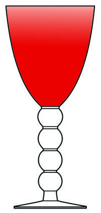 Celebration (Various Color Bowl, Clear Stem) Red Water Goblet