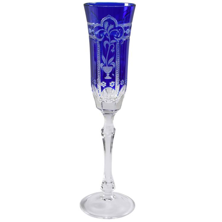 Imperial Cobalt Blue Fluted Champagne