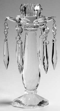 Retro Accessories 8" Candlestick W/Attached Bobeche & 6 Prisms