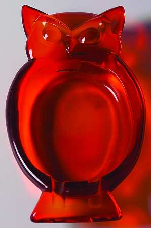 Animals & Figurines 8" Orange Owl Ashtray