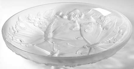 Clear Frosted (Giftware) 13" Butterfly Bowl