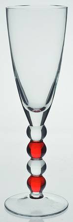 Dot Glass Red Fluted Champagne
