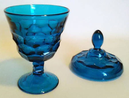 Georgian Blue (Bluenique) Lid for Footed Candy Dish