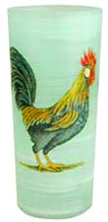 Rooster Glass Blue Highball