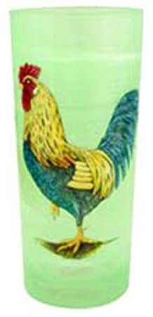 Rooster Glass Green Highball