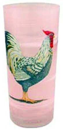 Rooster Glass Pink Highball