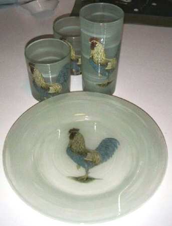 Rooster Glass Dinner Plate