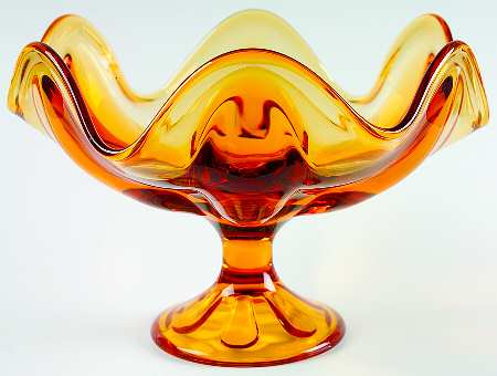 Epic Six Petal Amber Round Compote (Height X Width)