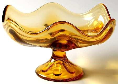 Epic Six Petal Amber Round Compote (Height X Width)