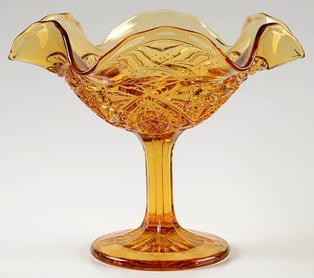 Yesteryear Amber Tall Compote
