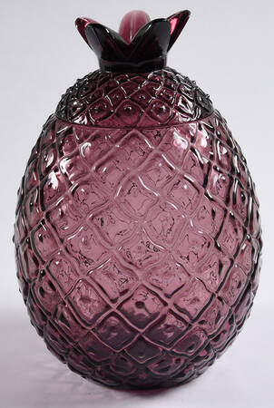 Yesteryear Amethyst Pineapple Jar & Lid