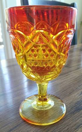 Yesteryear Amberina Water Goblet