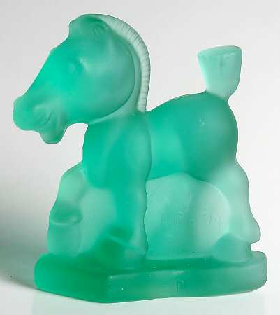 Heisey Animals & Figurines Oscar (Plug Horse)-Green Mist Frosted