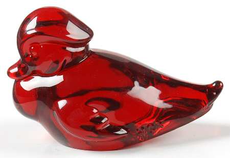 Heisey Animals & Figurines Ruby Floating Duckling