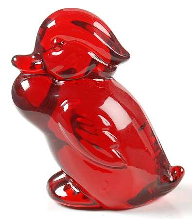 Heisey Animals & Figurines Ruby Standing Duckling