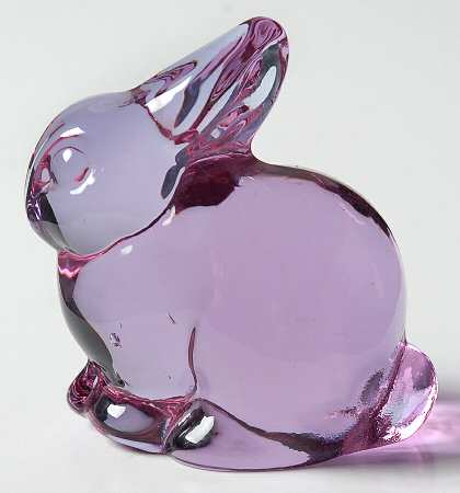 Heisey Animals & Figurines Lavender Ice Bunny with Head Up