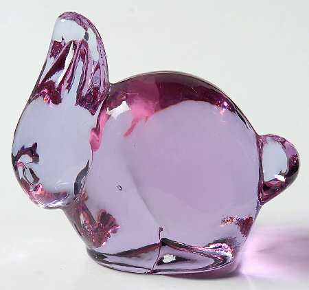 Heisey Animals & Figurines Lavender Ice Bunny with Head Down