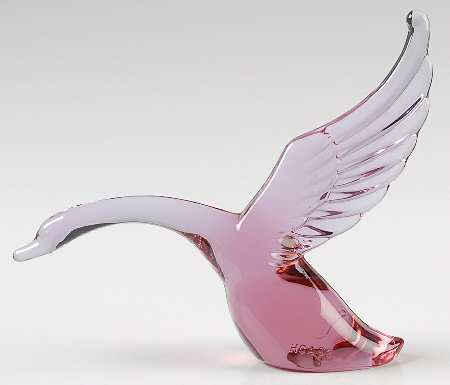 Heisey Animals & Figurines Lavender Ice Goose-Wings Up