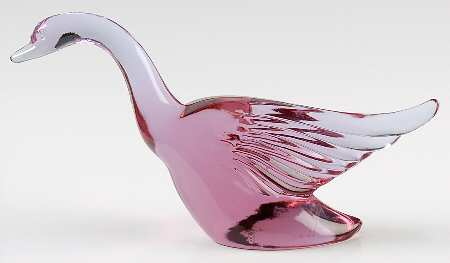 Heisey Animals & Figurines Lavender Ice Goose-Wings Half Up