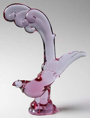 Heisey Animals & Figurines Lavender Ice Asiatic Pheasant