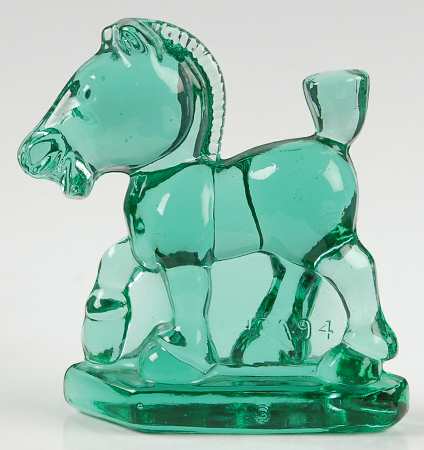 Heisey Animals & Figurines Oscar (Plug Horse)-Green Mist