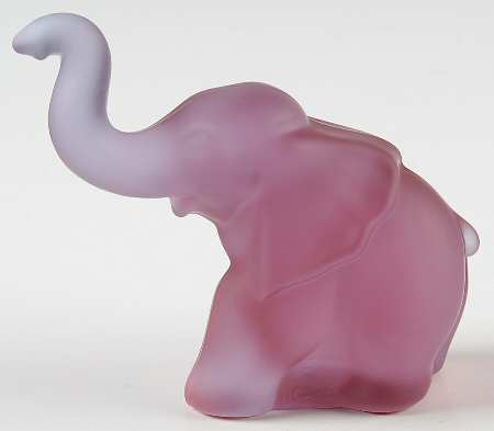 Heisey Animals & Figurines Small Frosted Lavendar Ice Elephant