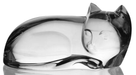 Animals & Figurines Large Clear Cat by Val St Lambert