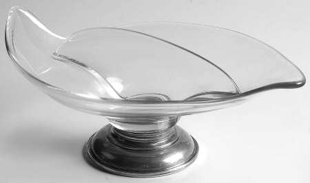 Epic Clear 7" Oblong 2 Part Relish with Sterling Base