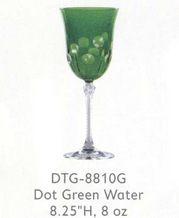 Dot Green Water Goblet