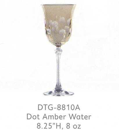 Dot Amber Water Goblet