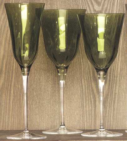Optical Green Water Goblet