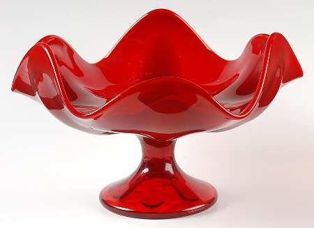 Epic Six Petal Ruby Round Compote (Height X Width)