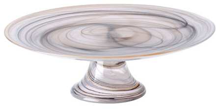 Alabaster Glass (Taupe) 13" Diameter Cake Stand/Pedestal