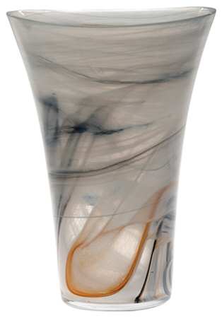 Alabaster Glass (Taupe) 12" Flower Vase