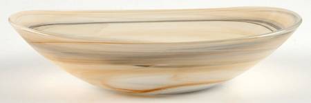Alabaster Glass (Taupe) 8" Oval Bowl
