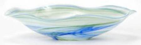 Alabaster Glass Aquamarine 14" Centerpiece