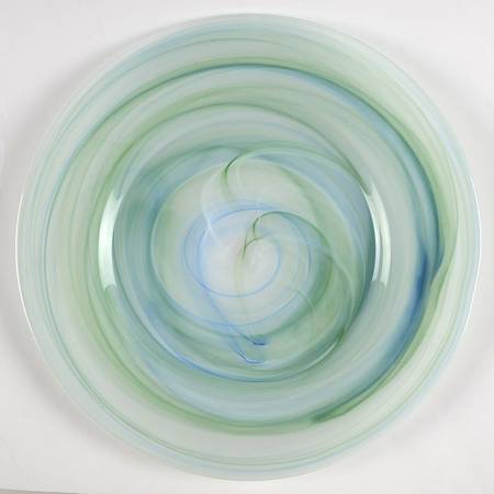 Alabaster Glass Aquamarine 13" Service Plate