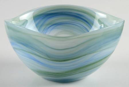 Alabaster Glass Aquamarine 6" Cereal Bowl
