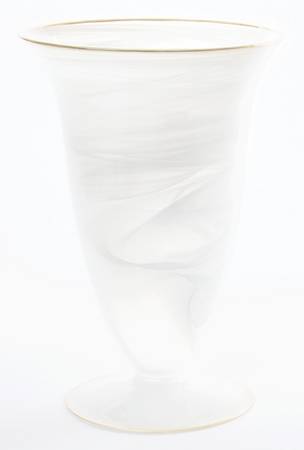 Alabaster Glass (White) 13" Footed Vase