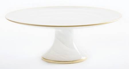 Alabaster Glass (White) 8" Diameter High Cake Stand