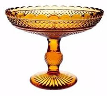Bicos Amber Large Footed Fruit Bowl