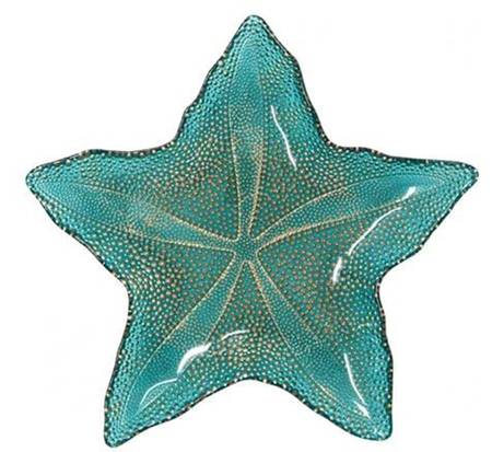 Sea Glass Ombre 14" Starfish Shape Dish
