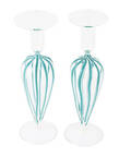 Nuovo Stripe 9" Single Light Candlestick - Set of 2