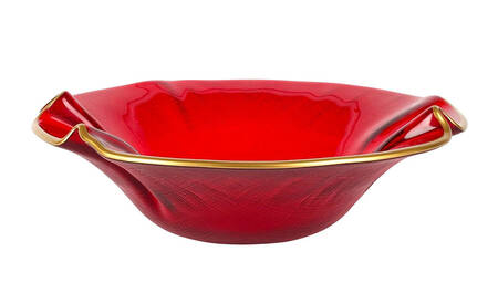 Holiday Glass Small Ruffled Bowl