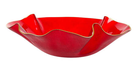 Holiday Glass Medium Ruffled Bowl