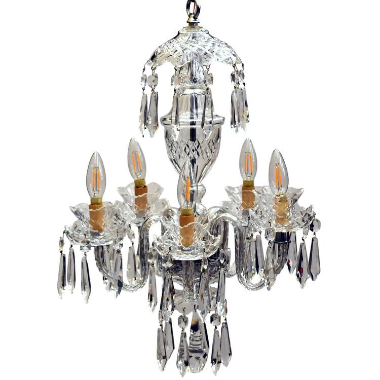 Avoca (Cut Base) 5 Arm Chandelier