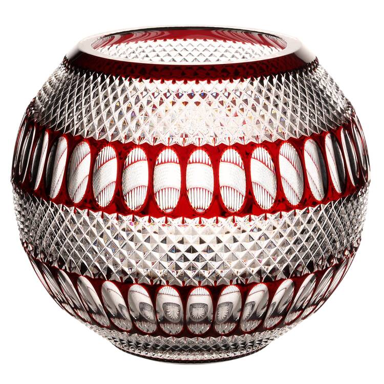 Colleen Short Stem (Cut) 60th Anniversary Ruby Rose Bowl by Waterford Crystal